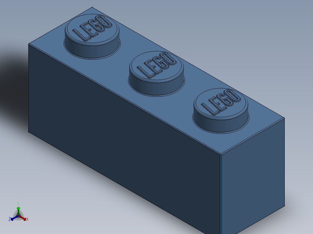 乐高套装 4421基本积木-6000881 - 3622 Medium Blue Brick 1 x 3.SLDPRT