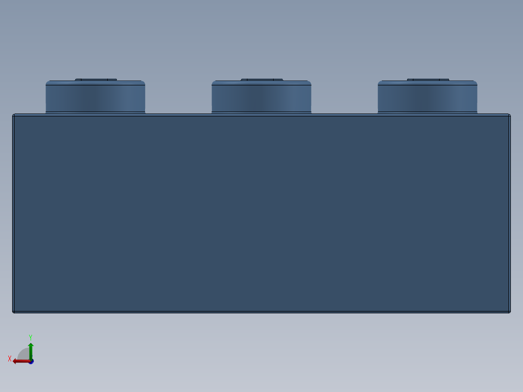 乐高套装 4421基本积木-6000881 - 3622 Medium Blue Brick 1 x 3.SLDPRT后视图