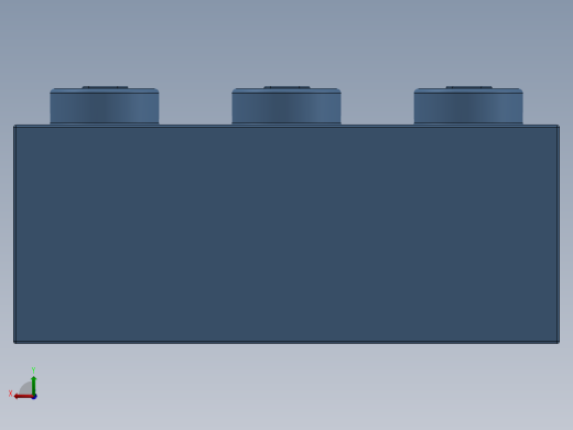 乐高套装 4421基本积木-6000881 - 3622 Medium Blue Brick 1 x 3.SLDPRT后视缩略图