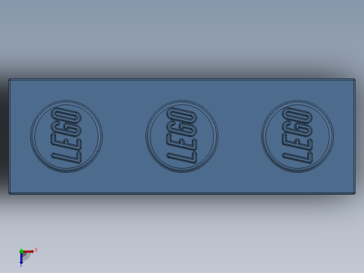 乐高套装 4421基本积木-6000881 - 3622 Medium Blue Brick 1 x 3.SLDPRT俯视缩略图