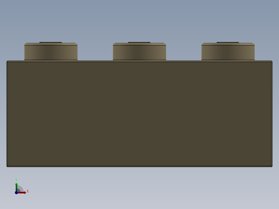 乐高套装 4421基本积木-4159739 - 3002 Brick Yellow - Tan Brick 2 x 3.SLDPRT前视图