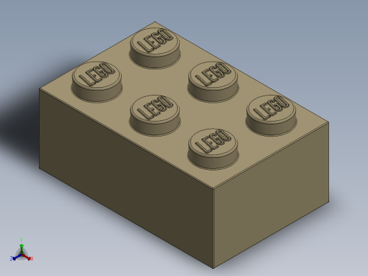 乐高套装 4421基本积木-4159739 - 3002 Brick Yellow - Tan Brick 2 x 3.SLDPRT正等轴测缩略图