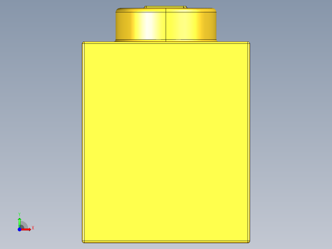 乐高套装 4421基本积木-300524 Bright Yellow Brick 1 x 1.STEP前视图