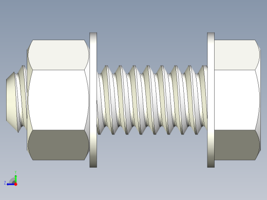 螺栓和六角螺母-1 4 - 20 UNC右视缩略图