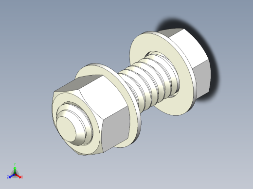 螺栓和六角螺母-1 4 - 20 UNC正等轴测缩略图