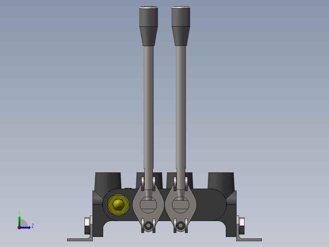 液压手动换向阀 多路阀左视图