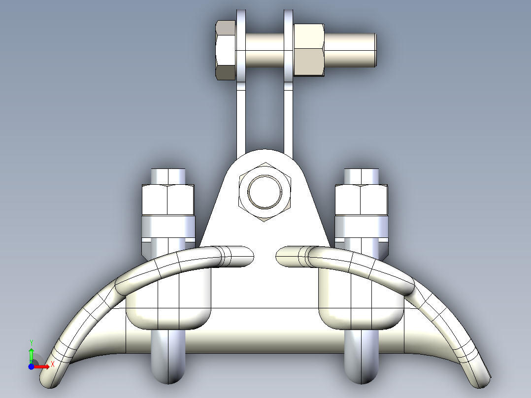 提包式悬垂线夹前视图