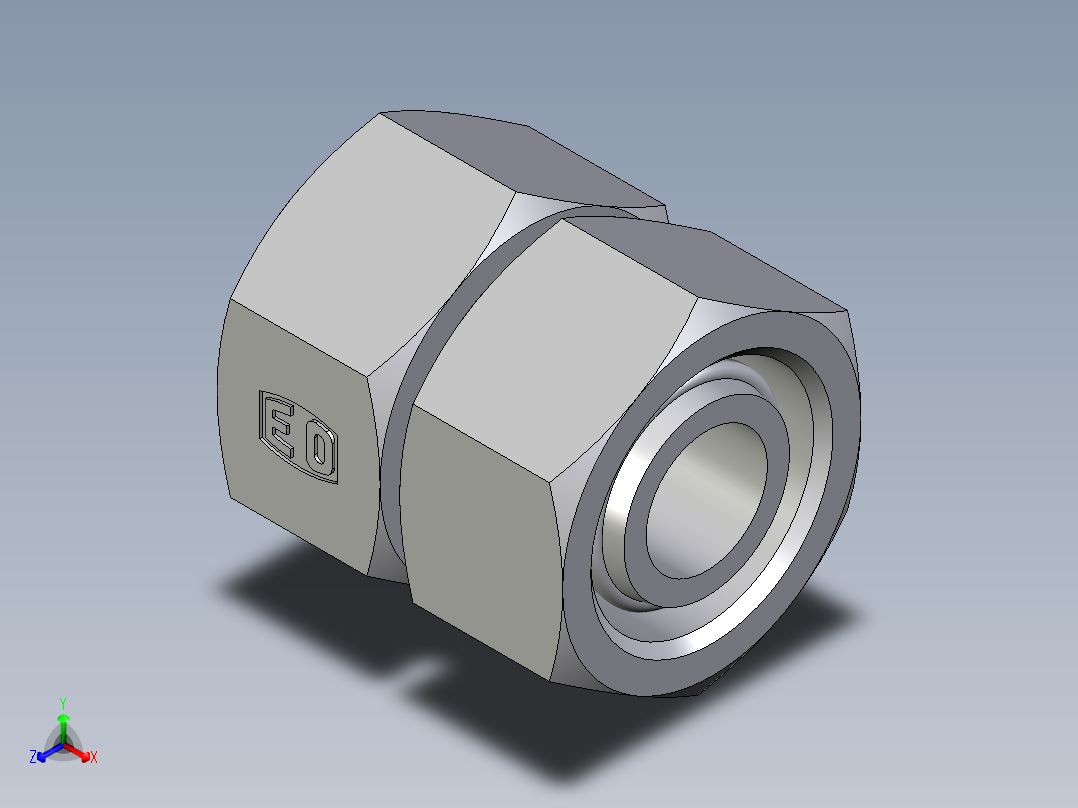 卡套式工业通用硬管接头EO_Swivel_union_GZ18LCF主视图