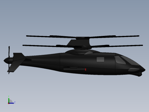 西科斯基 S97 Raider 直升机---格式为：SW IGS STP左视缩略图