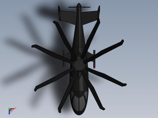 西科斯基 S97 Raider 直升机---格式为：SW IGS STP俯视缩略图