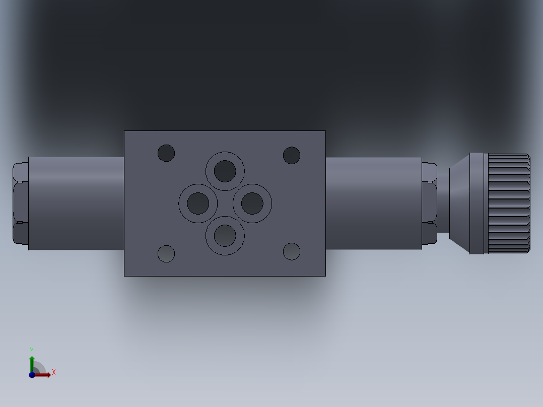 叠加式单向节流阀三维图前视图