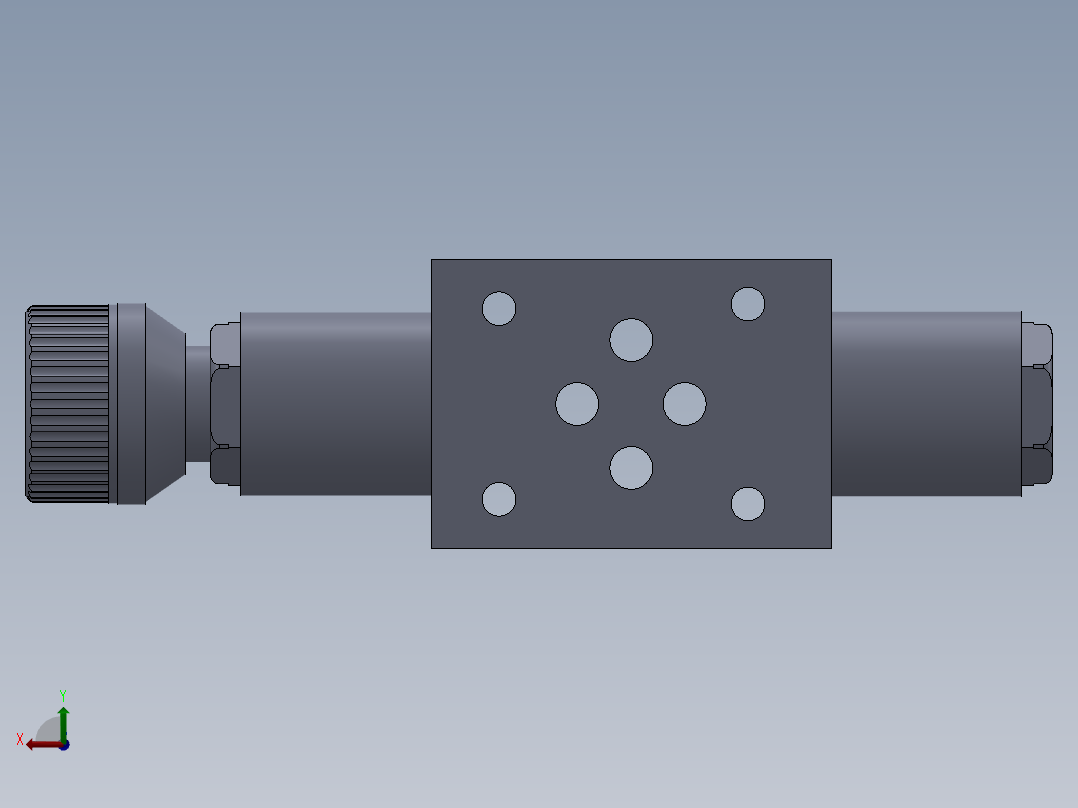 叠加式单向节流阀三维图后视图