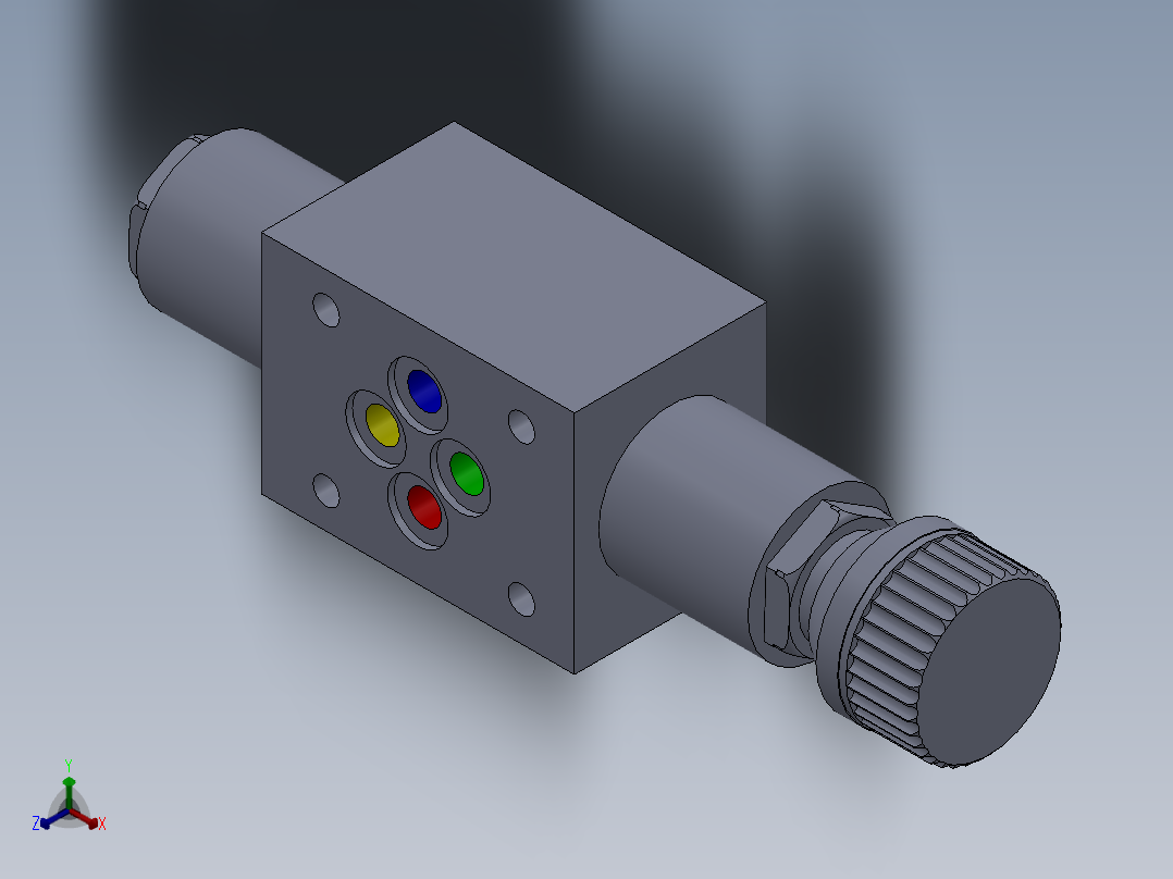 叠加式单向节流阀三维图正等轴测图