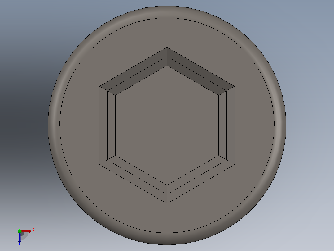 Screw_DIN_912_M1.6x20F_A2.SLDPRT公制内六角螺钉俯视图