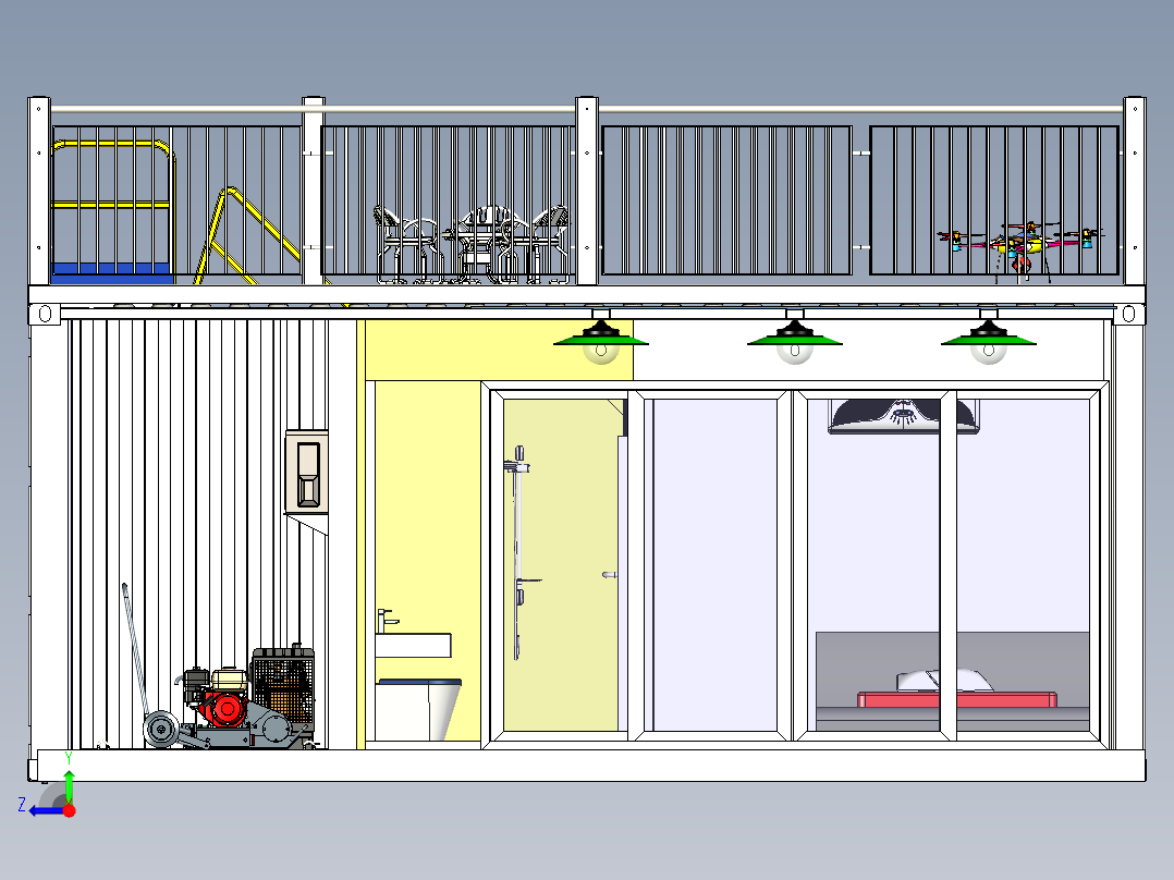 集装箱改装住房右视图