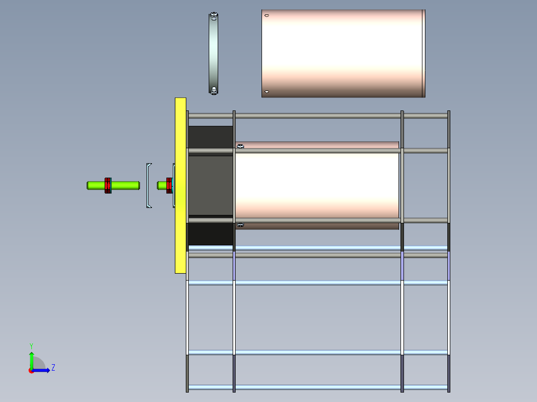 六角型台灯左视图