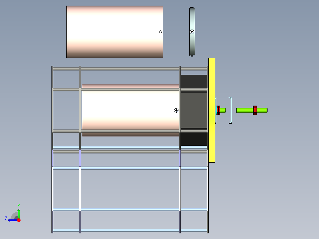 六角型台灯右视图
