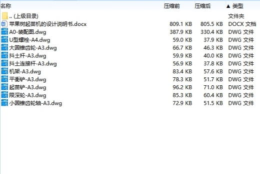 苹果树起苗机的设计含10张CAD图缩略图