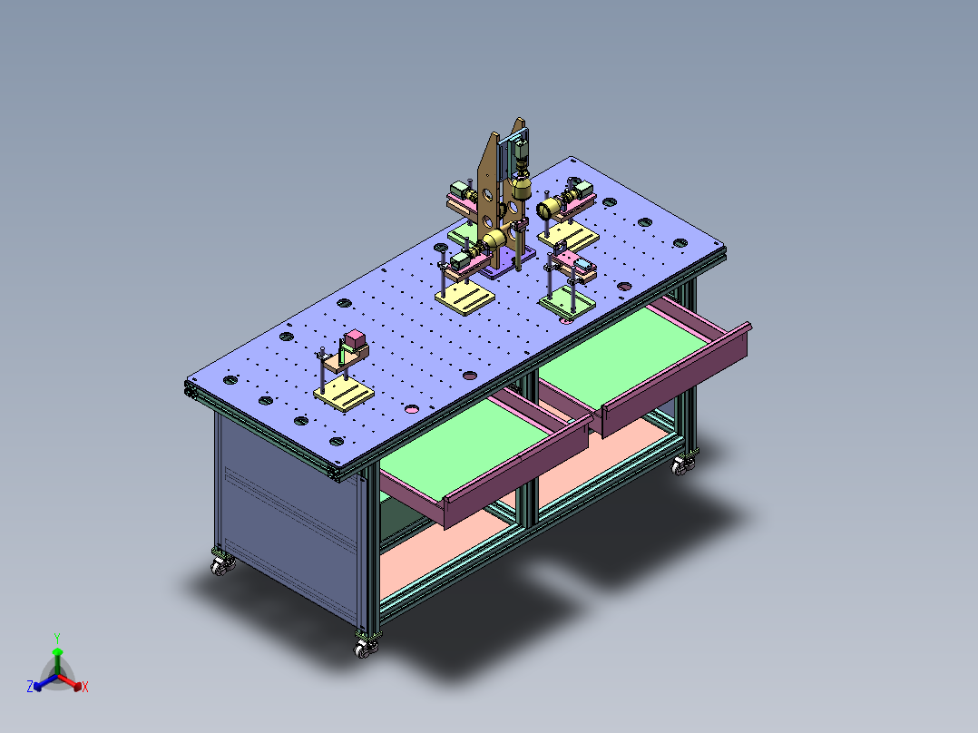 AOI检测机台  sw18正等轴测图