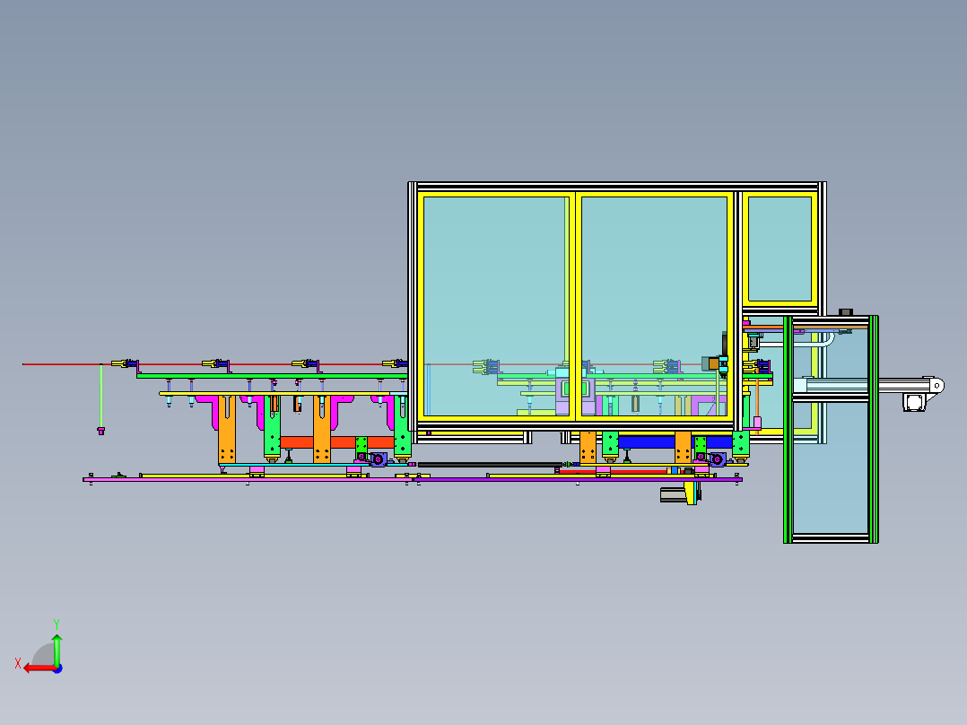 FFC手机软排线自动剥离热压冲裁切断检测3D图后视图