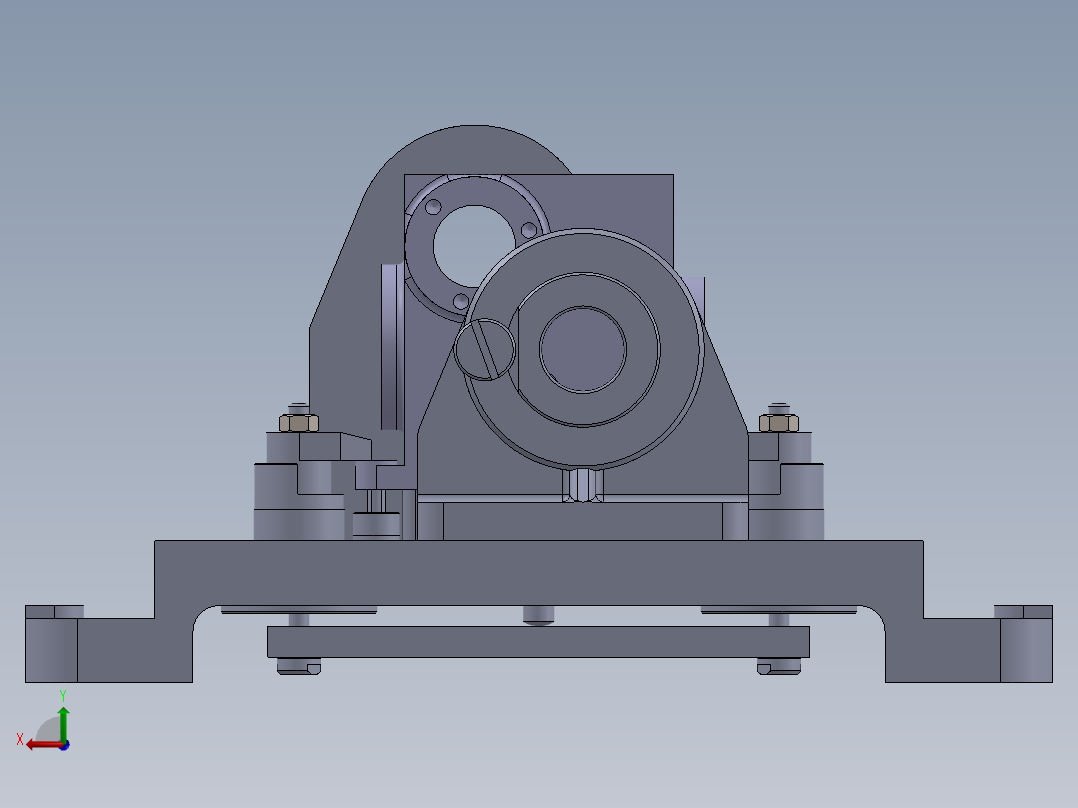减速机箱体镗孔夹具（CAD图+SW三维）后视图