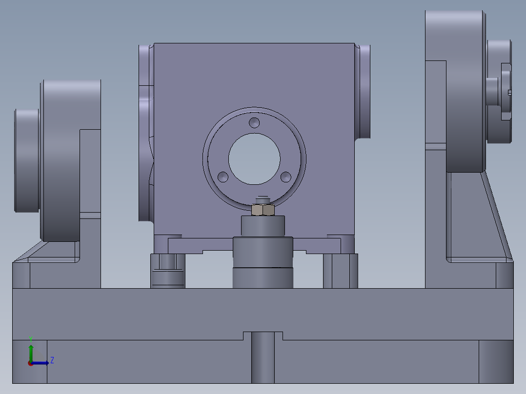 减速机箱体镗孔夹具（CAD图+SW三维）左视图