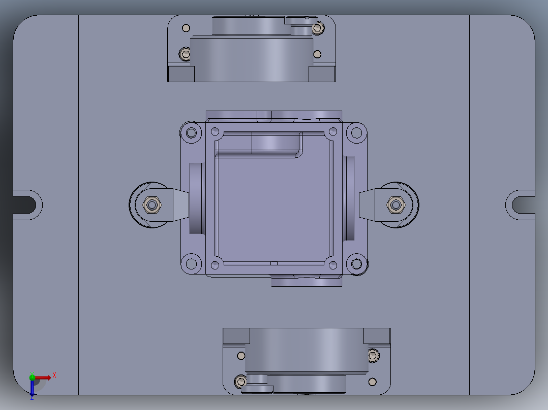 减速机箱体镗孔夹具（CAD图+SW三维）俯视图