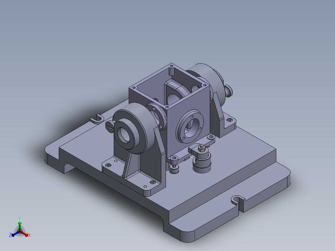 减速机箱体镗孔夹具（CAD图+SW三维）正等轴测图