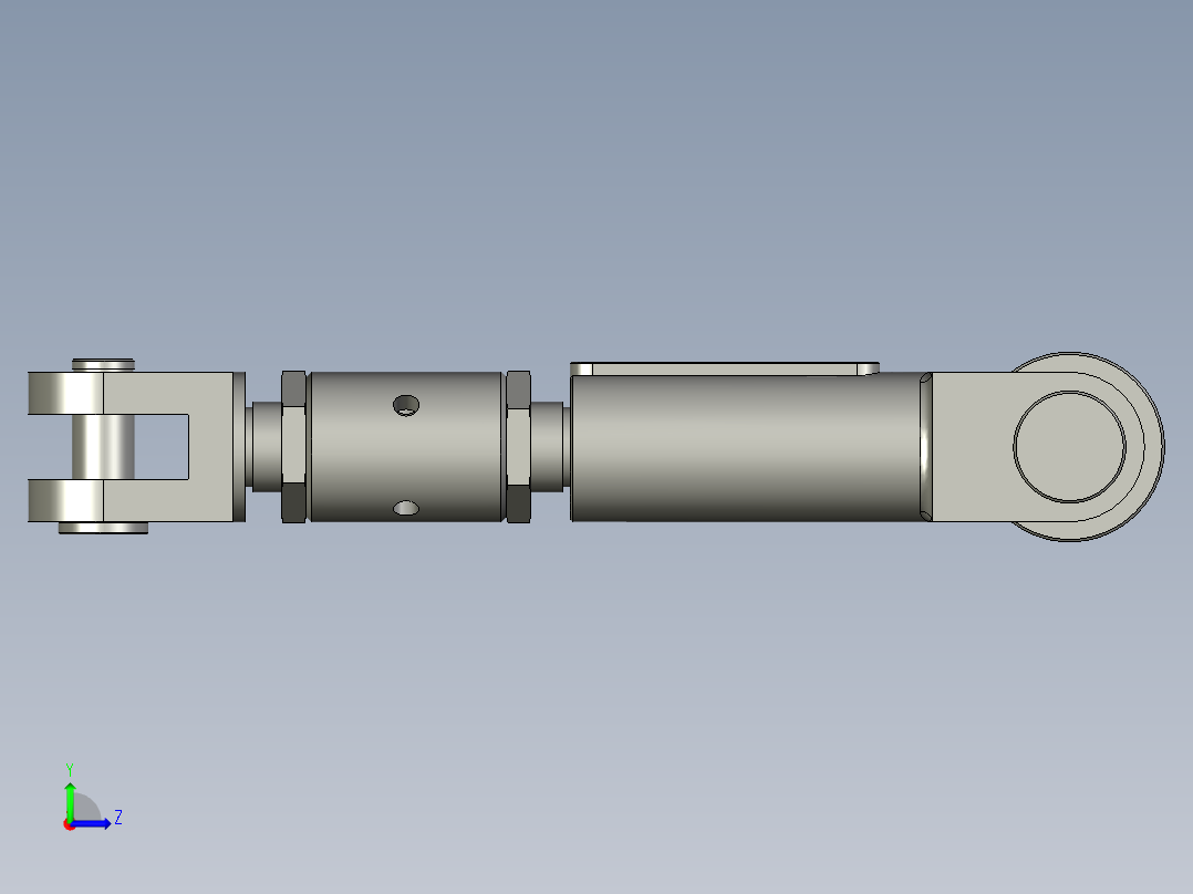 C002-0工作台托杆组件左视图