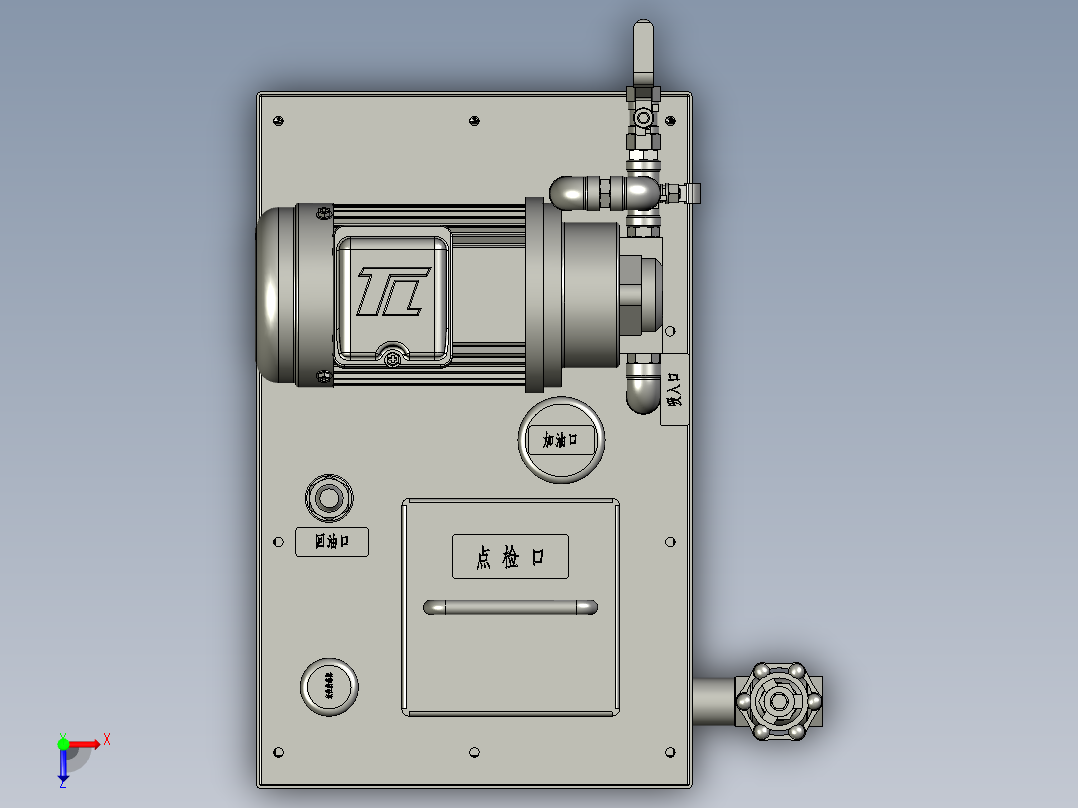 20L补油箱油泵液压站液位计俯视图