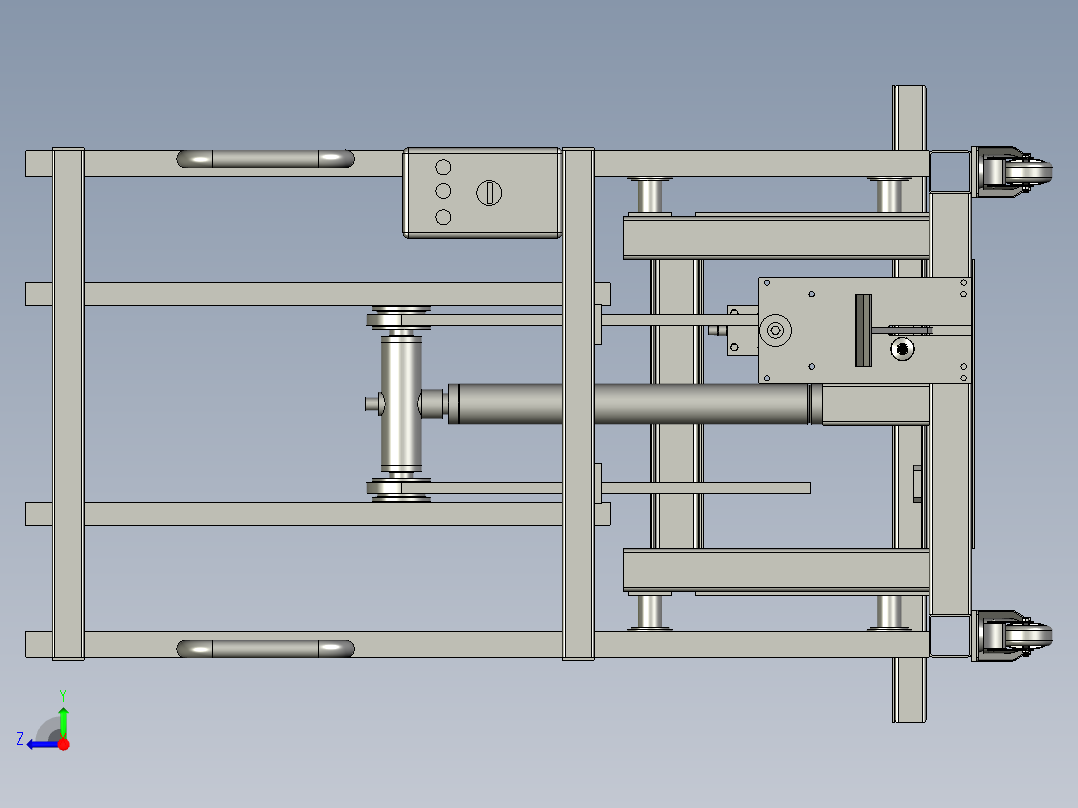 模具装卸手推搬运车小型叉车右视图