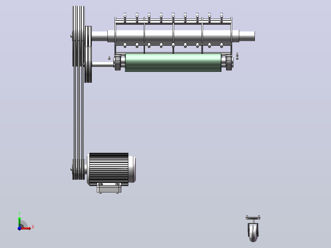 干辣椒摘果机设计（SW+CAD+说明书）前视图