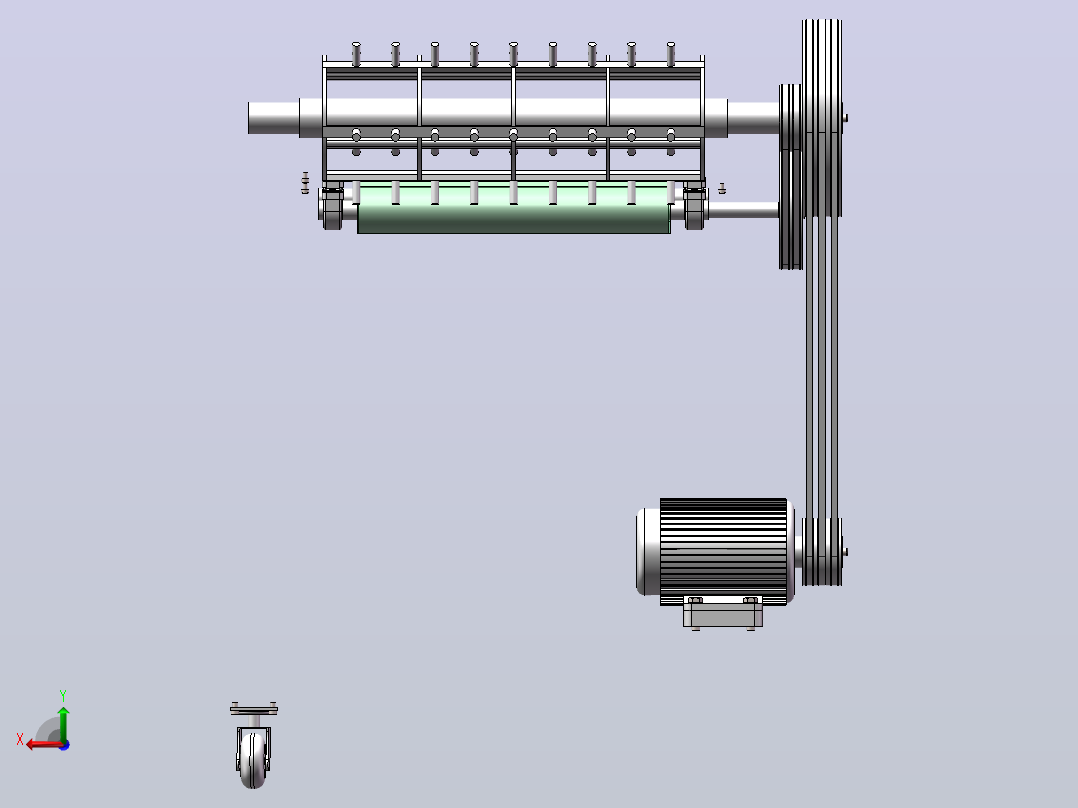 干辣椒摘果机设计（SW+CAD+说明书）后视图