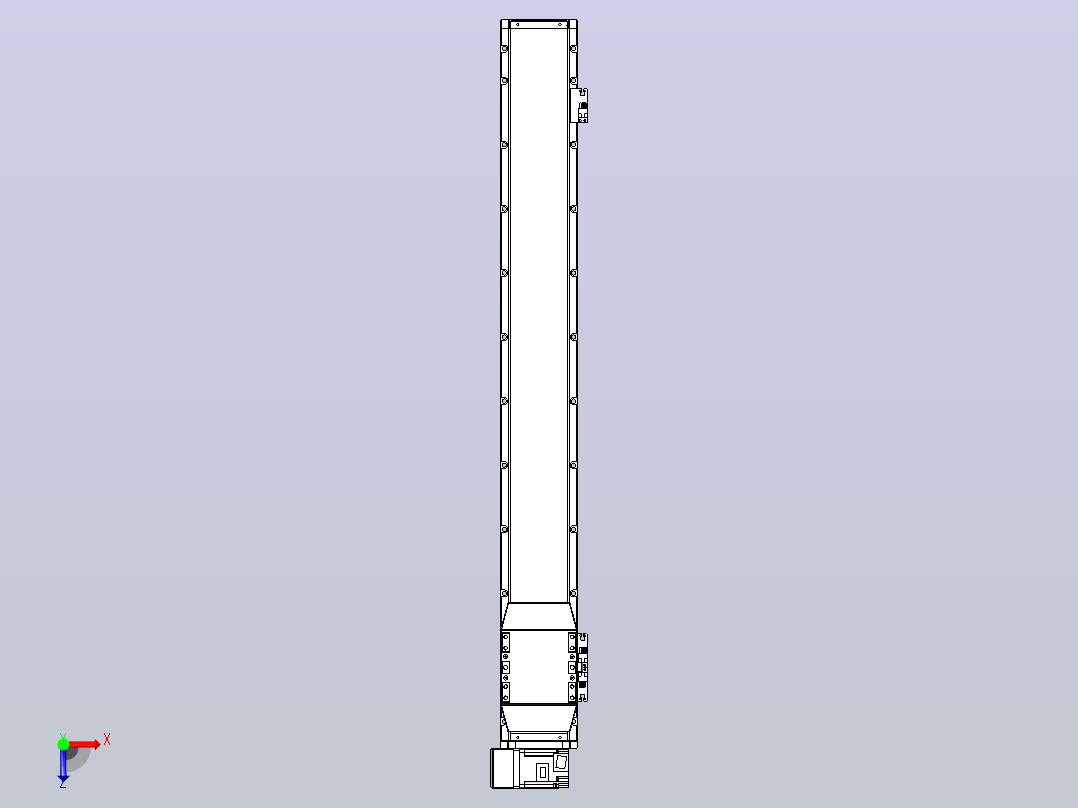机器人皮带驱动直线轴TPA-GCB-120-P70-L850-LU-M20-N3俯视图