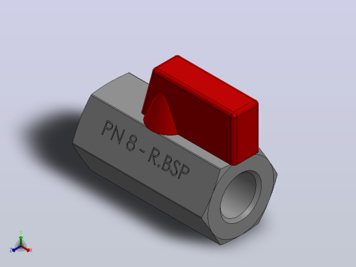 PN-08 - DN.1-4 -微型球阀小球阀正等轴测缩略图