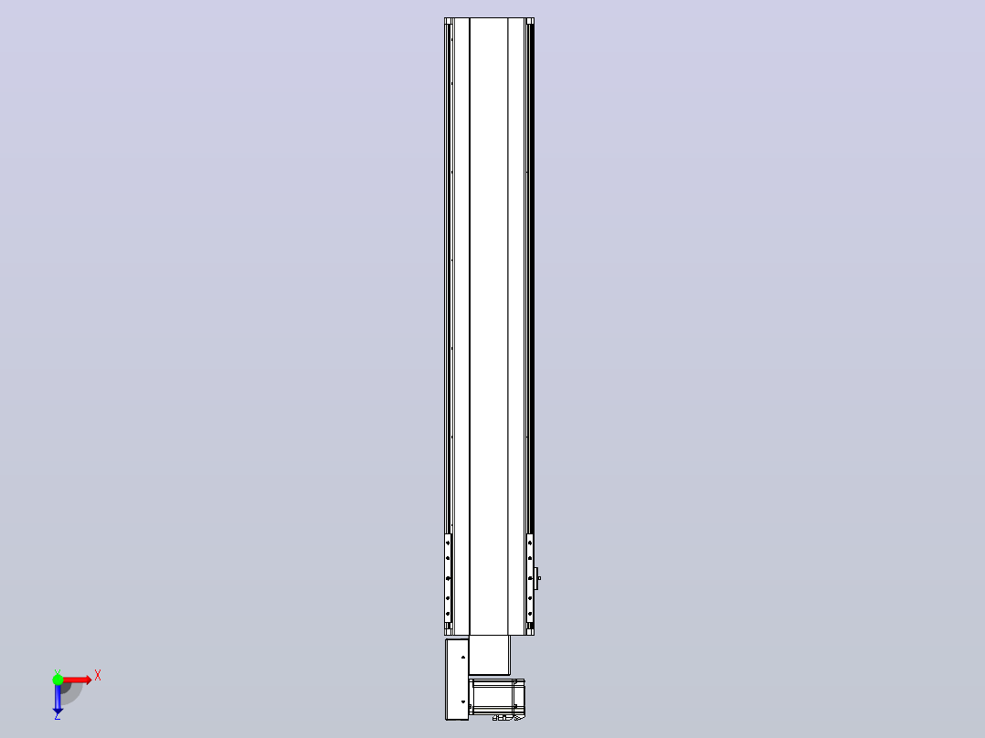 皮带直线轴半封闭可选导轨TPA-HNB-202D-140-L1050-ML-Y-P75-N3俯视图