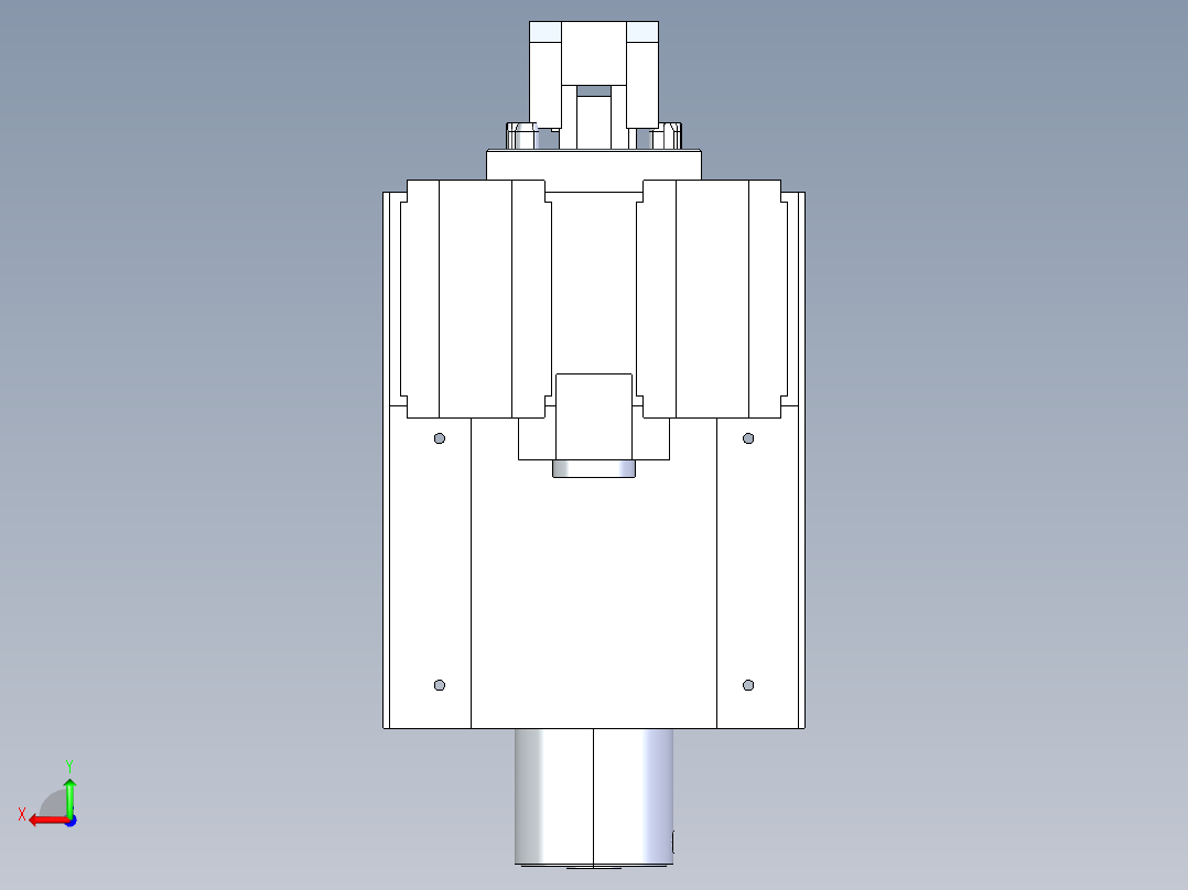 简单的夹具3D模型后视图