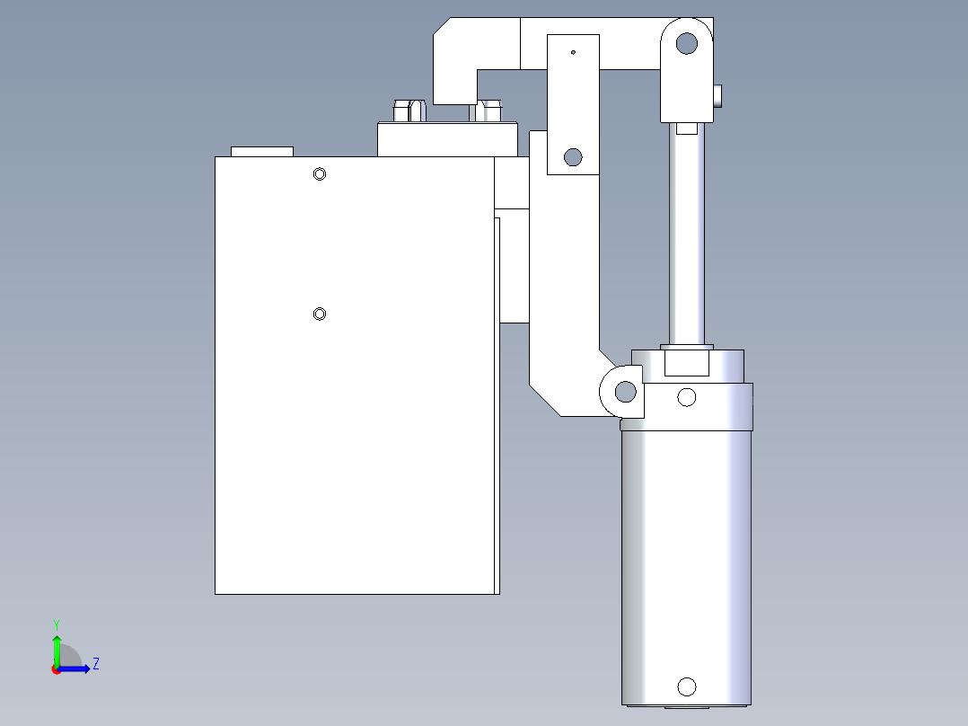 简单的夹具3D模型左视图