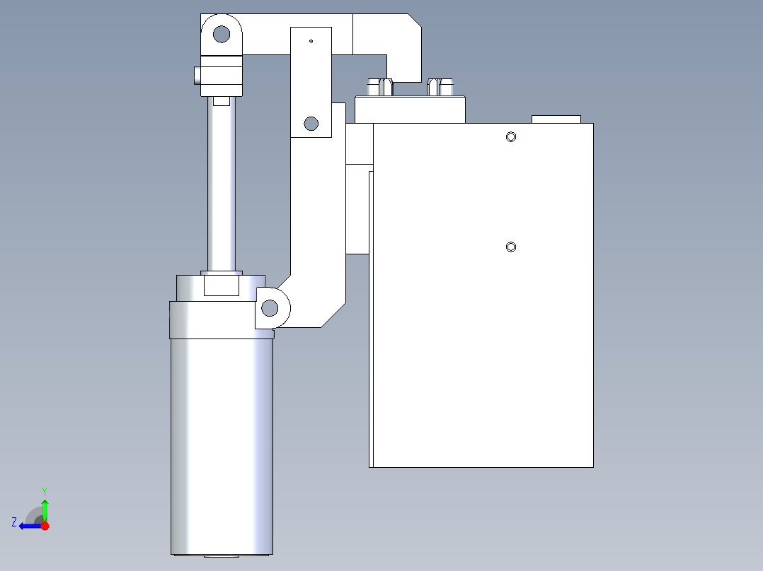 简单的夹具3D模型右视图