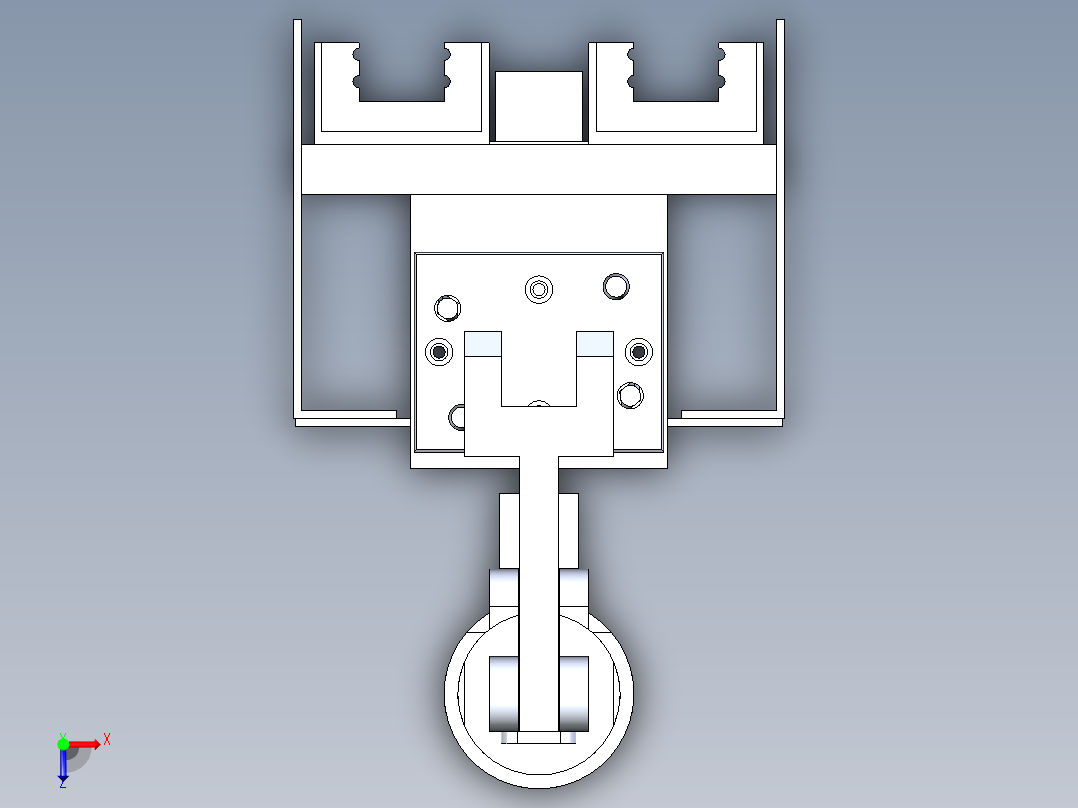 简单的夹具3D模型俯视图
