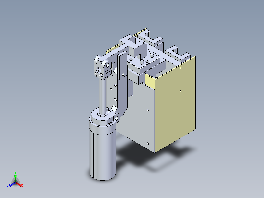 简单的夹具3D模型正等轴测图