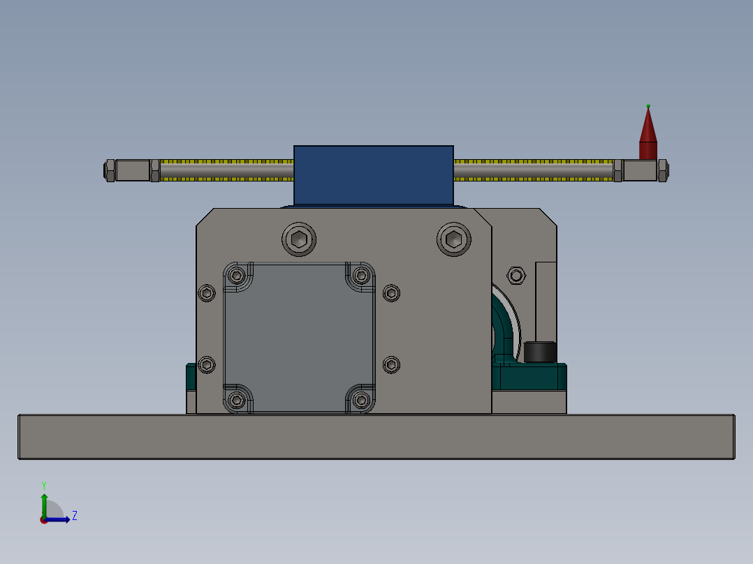 蜗轮蜗杆XY工作台机构3D数模图纸 Solidworks设计 附多种格式左视图