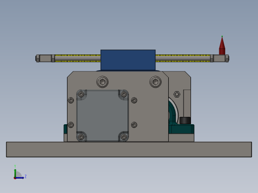 蜗轮蜗杆XY工作台机构3D数模图纸 Solidworks设计 附多种格式左视缩略图