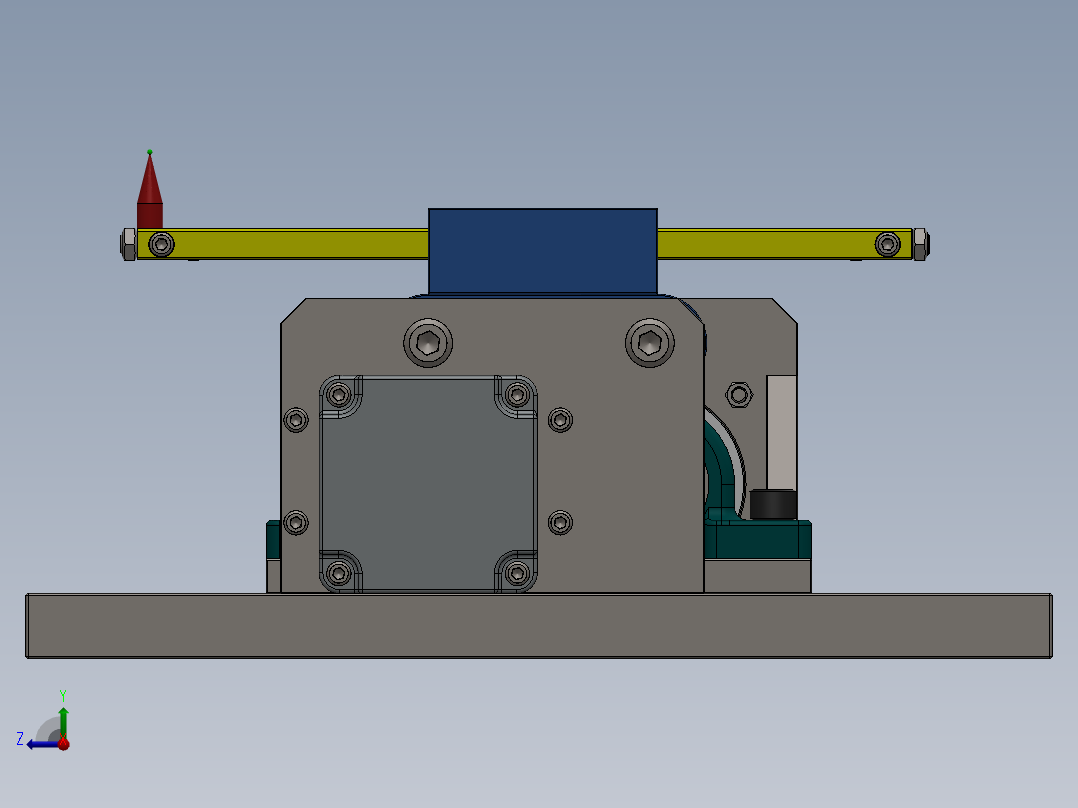 蜗轮蜗杆XY工作台机构3D数模图纸 Solidworks设计 附多种格式右视图