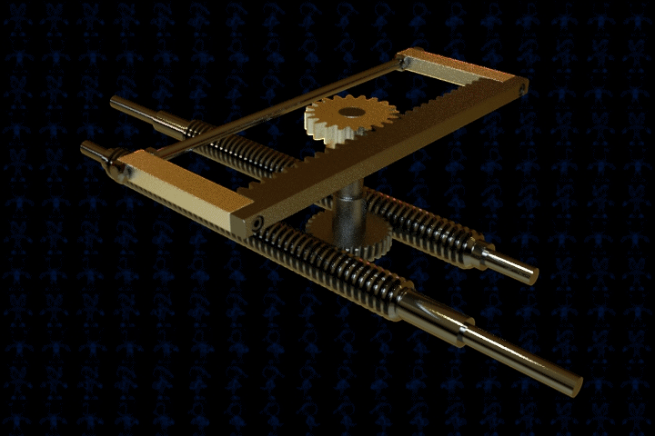 蜗轮蜗杆XY工作台机构3D数模图纸 Solidworks设计 附多种格式