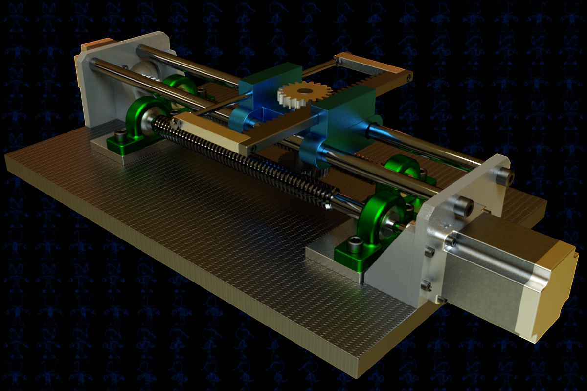 蜗轮蜗杆XY工作台机构3D数模图纸 Solidworks设计 附多种格式