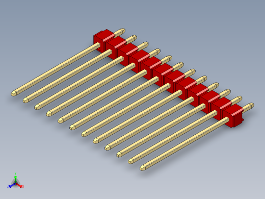 彩色公头100mil（2.54mm）系列-DS1021_red_1x12p_100mil_Type19_rev1.0