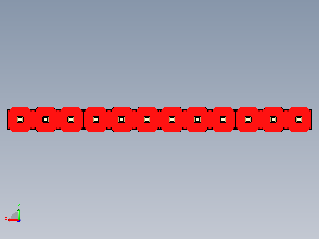 彩色公头100mil（2.54mm）系列-DS1021_red_1x12p_100mil_Type19_rev1.0后视图