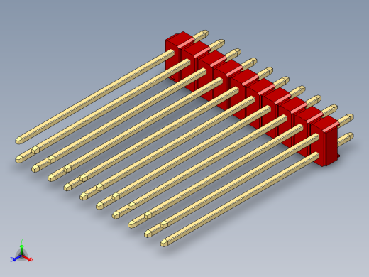 彩色公头100mil（2.54mm）系列-DS1021_red_2x10p_100mil_Type43_rev1.0
