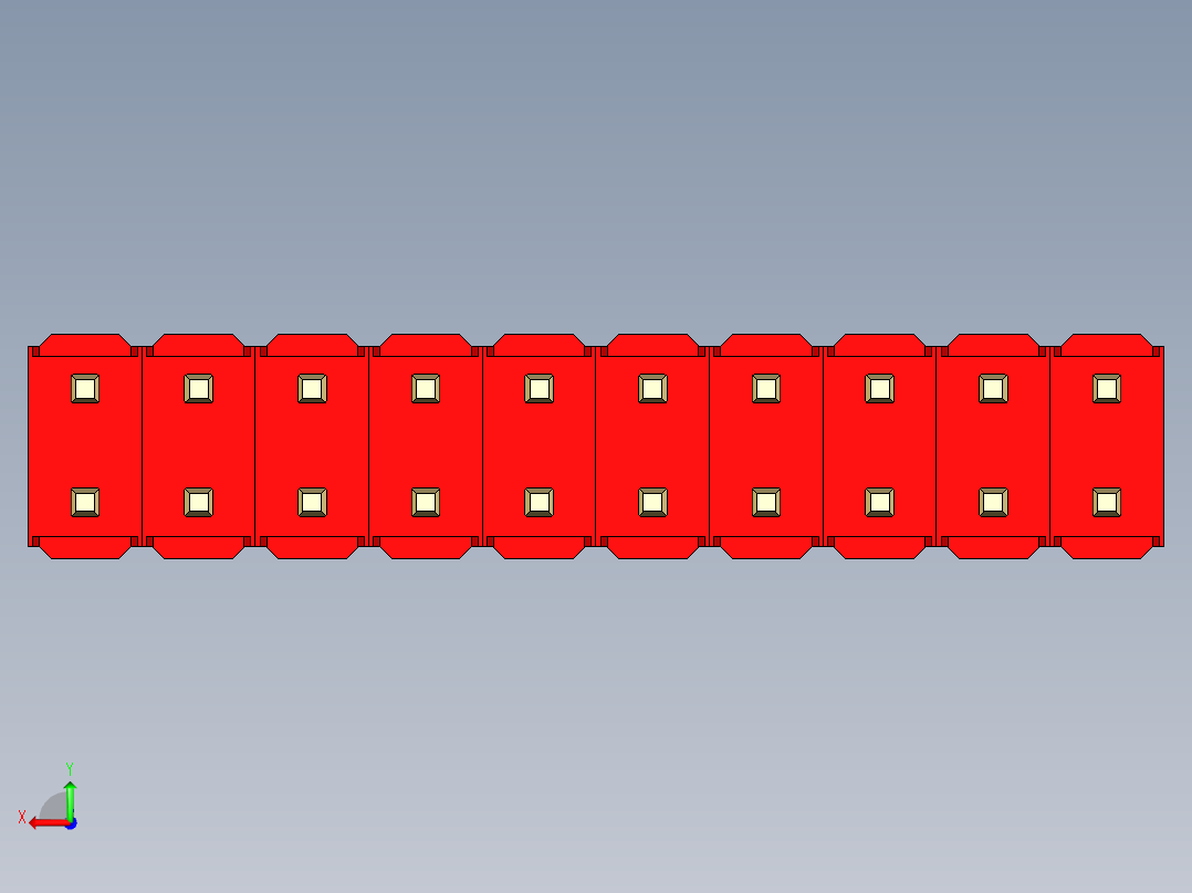 彩色公头100mil（2.54mm）系列-DS1021_red_2x10p_100mil_Type43_rev1.0后视图